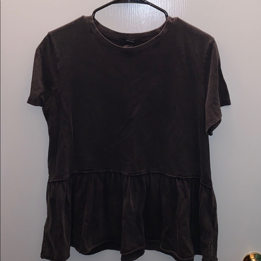 Forever 21 Dusty Gray Pleated Top